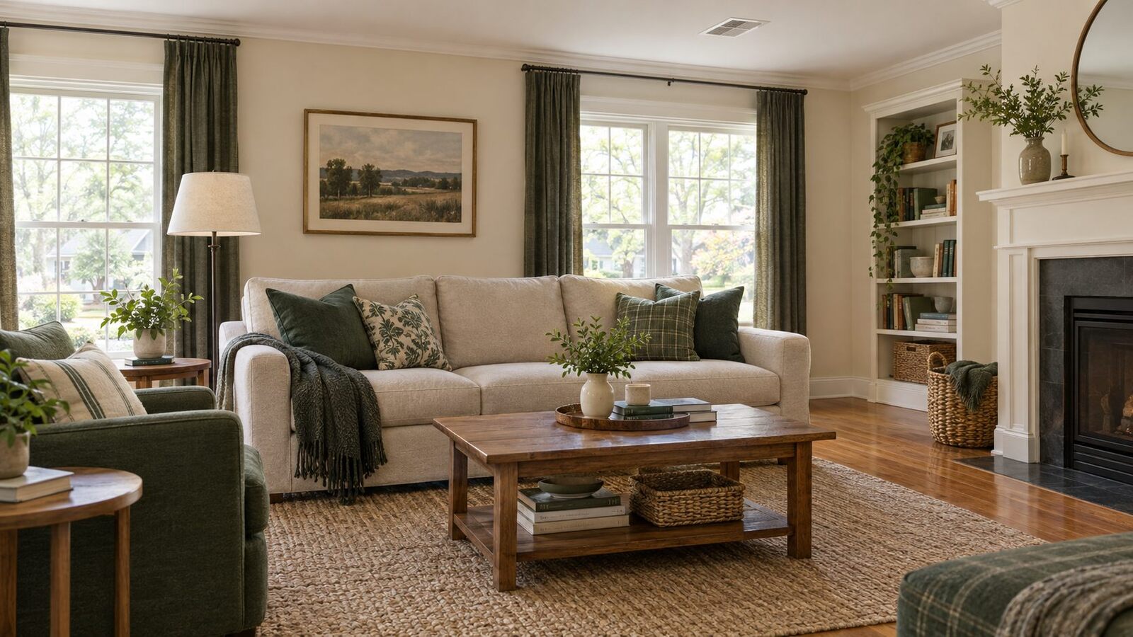 Illustration of a comfortable, naturally lit home interior
