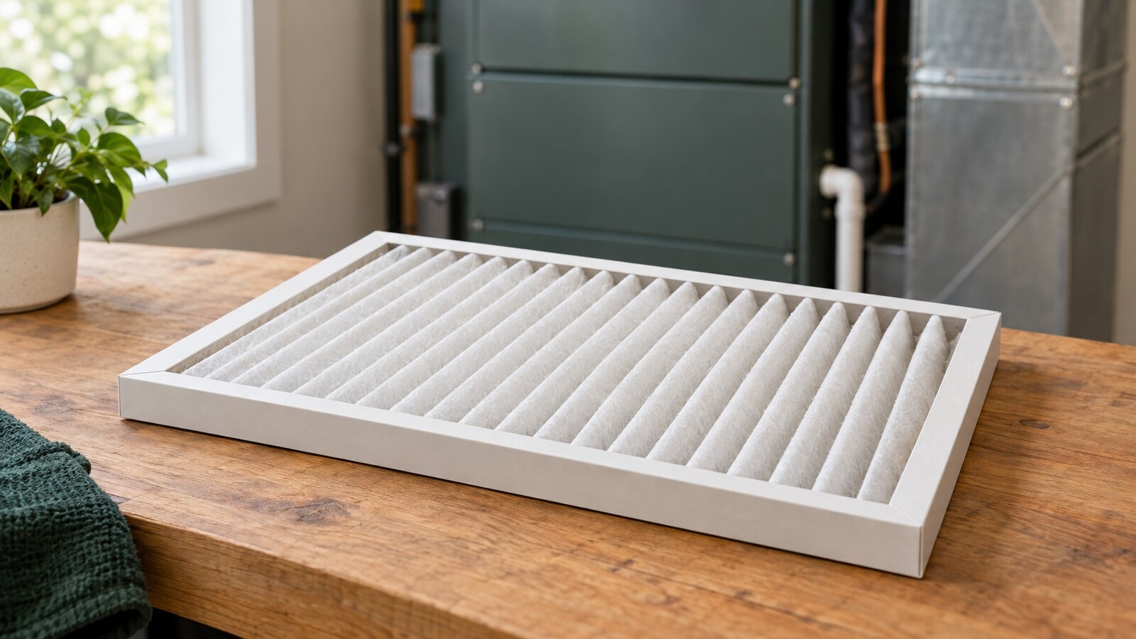 Illustration of a pleated air filter