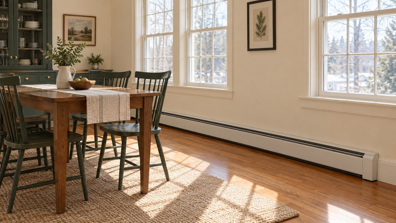 Illustration of a comfortable room with radiator heat